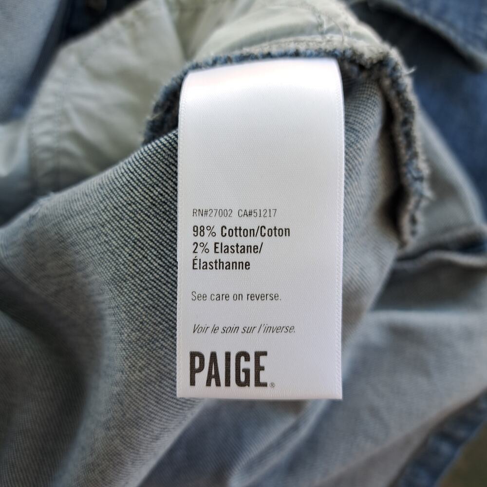 PAIGE Jaxsyn Denim Cap Sleeve Mini Dress Size 4 Kamilla Medium Blue Wash - Picture 13 of 15